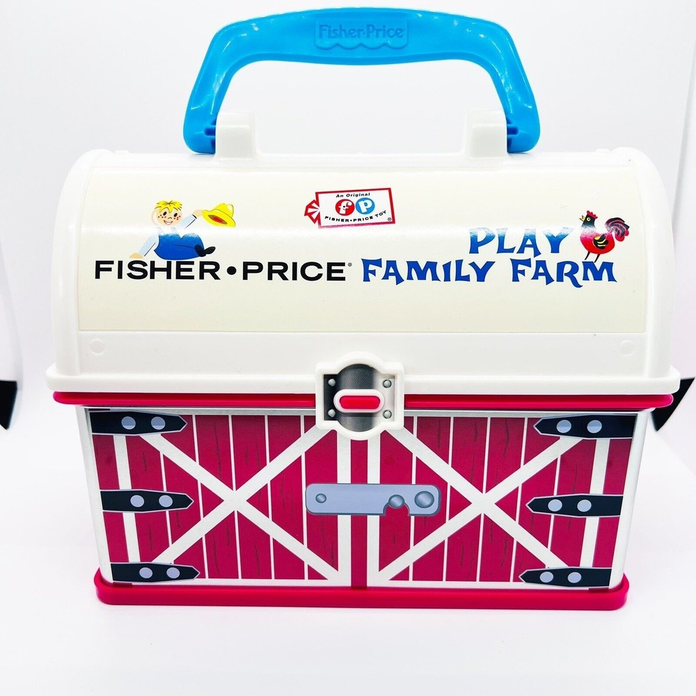 Fisher Price 2008 Family Play Farm Toy Carrying Case Lunch Box